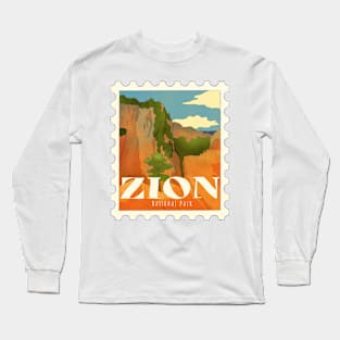 Zion National Park Stamp Long Sleeve T-Shirt